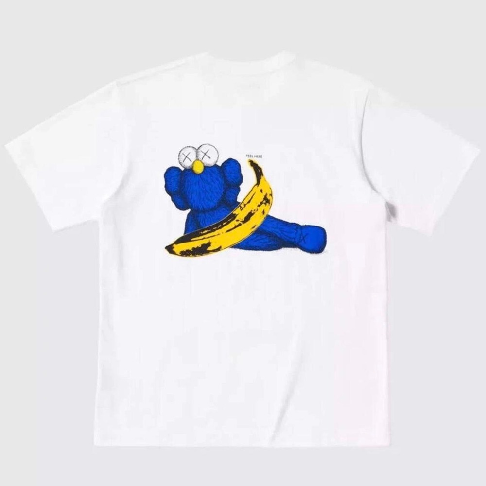 KAWS x Uniqlo Warhol UT Companion T-Shirt White Blue KAWS Banana Small 471321